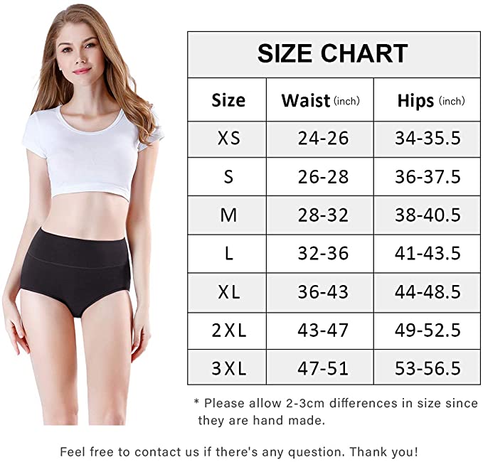 wirarpa Women's Cotton Stretch Underwear Briefs Soft Breathable High Waisted Full Coverage Ladies Panties Multipack