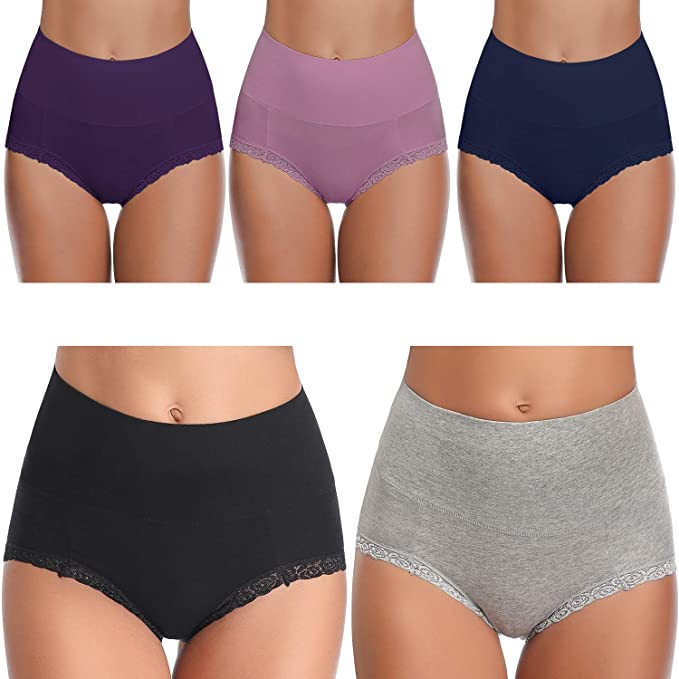 Women Ladies Plain Lace Briefs Panties %95 Cotton Knickers Slips Underwear MAKQ